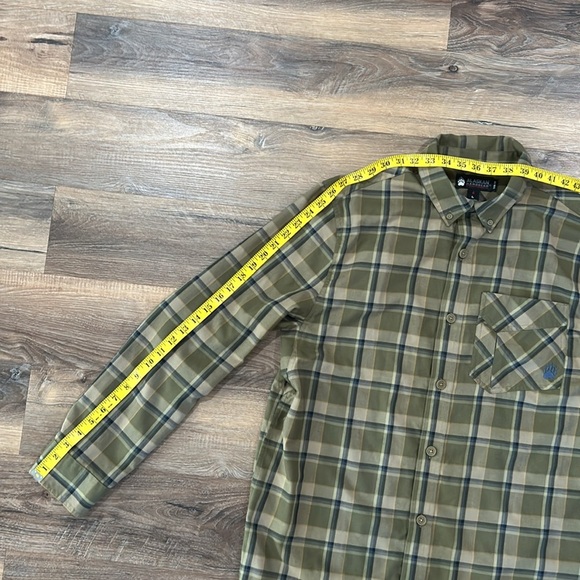 Duluth Trading Co Alaskan Hardgear Green Plaid Long Sleeve Button Down Large - Picture 9 of 16